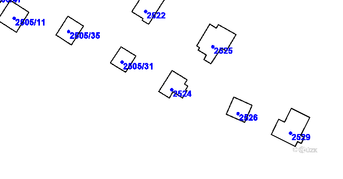 Parcela st. 2524 v KÚ Káraný, Katastrální mapa