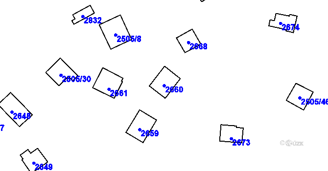 Parcela st. 2660 v KÚ Káraný, Katastrální mapa