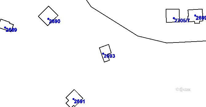 Parcela st. 2693 v KÚ Káraný, Katastrální mapa