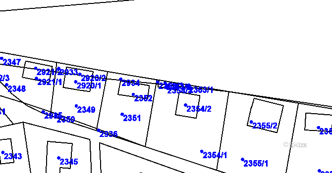 Parcela st. 2354/3 v KÚ Káraný, Katastrální mapa