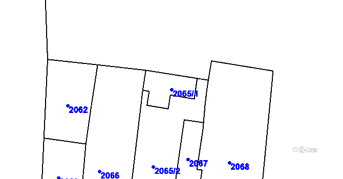Parcela st. 2065/1 v KÚ Káraný, Katastrální mapa
