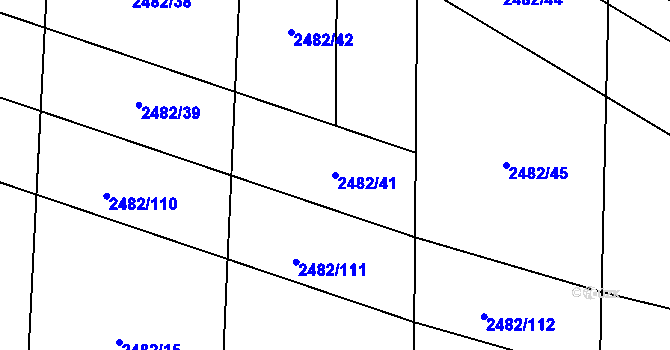 Parcela st. 2482/41 v KÚ Káraný, Katastrální mapa