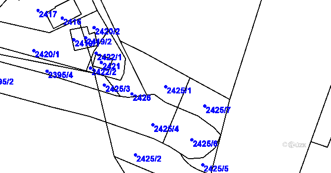 Parcela st. 2425/1 v KÚ Káraný, Katastrální mapa