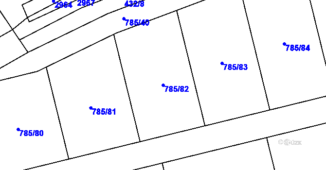 Parcela st. 785/82 v KÚ Káraný, Katastrální mapa