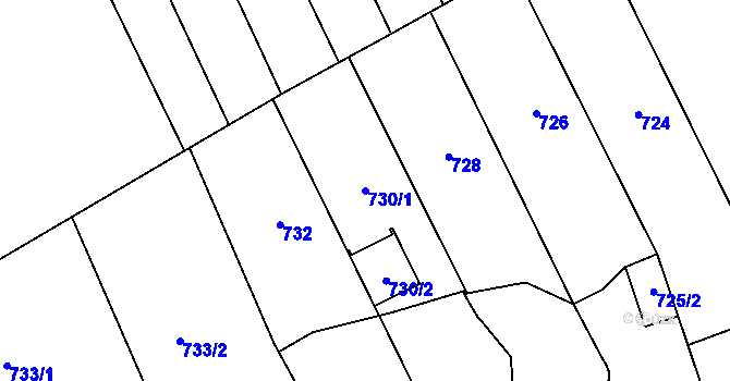 Parcela st. 730/1 v KÚ Káraný, Katastrální mapa