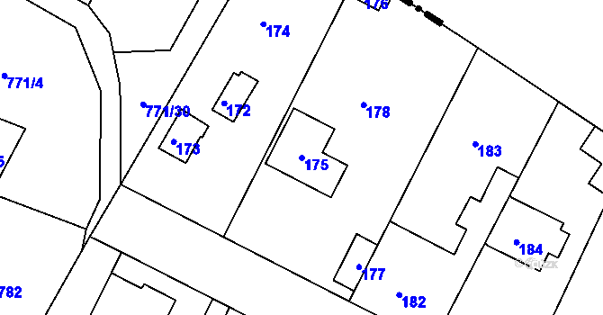 Parcela st. 175 v KÚ Nový Vestec, Katastrální mapa