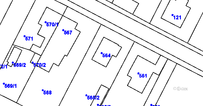 Parcela st. 564 v KÚ Nový Vestec, Katastrální mapa