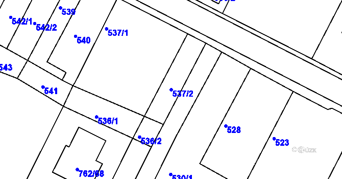 Parcela st. 537/2 v KÚ Nový Vestec, Katastrální mapa