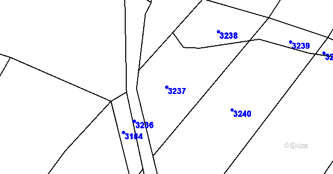 Parcela st. 3237 v KÚ Nový Vojířov, Katastrální mapa
