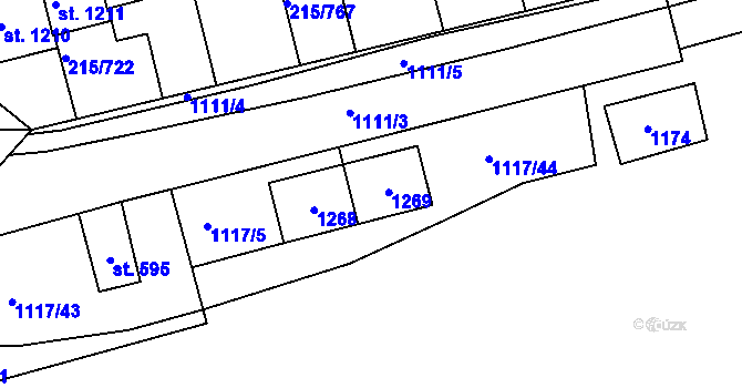 Parcela st. 515/2 v KÚ Nučice u Rudné, Katastrální mapa