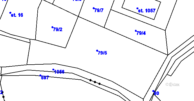 Parcela st. 79/5 v KÚ Nučice u Rudné, Katastrální mapa