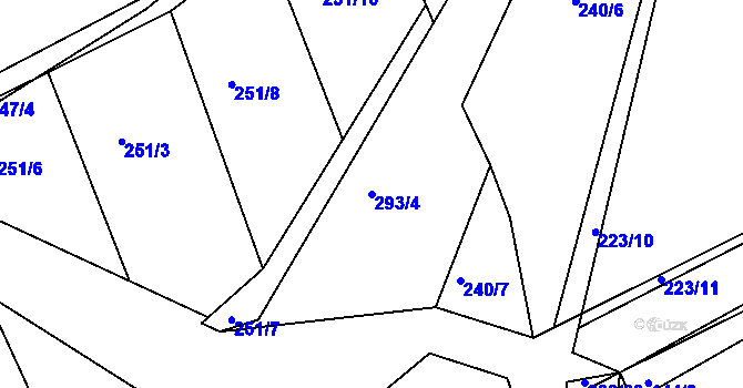 Parcela st. 293/4 v KÚ Nučice u Rudné, Katastrální mapa