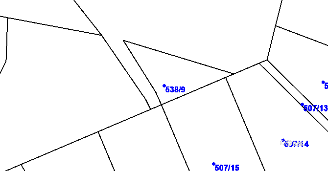 Parcela st. 538/9 v KÚ Nučice u Rudné, Katastrální mapa