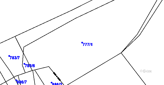 Parcela st. 777/1 v KÚ Nučice u Rudné, Katastrální mapa
