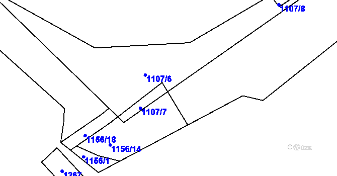 Parcela st. 1107/5 v KÚ Nučice u Rudné, Katastrální mapa
