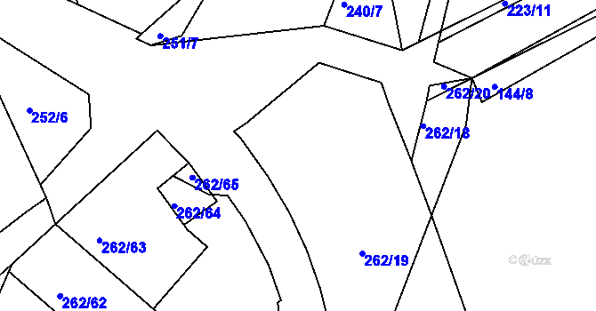 Parcela st. 262/21 v KÚ Nučice u Rudné, Katastrální mapa