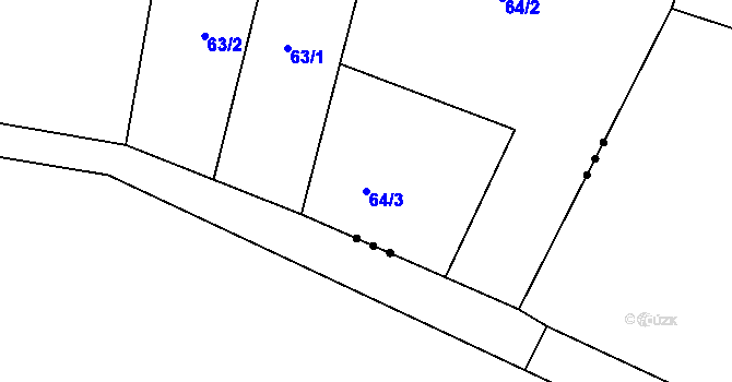 Parcela st. 64/3 v KÚ Nučice u Rudné, Katastrální mapa