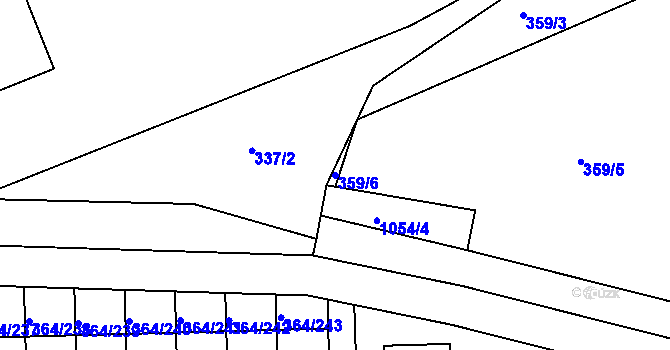 Parcela st. 359/6 v KÚ Nučice u Rudné, Katastrální mapa