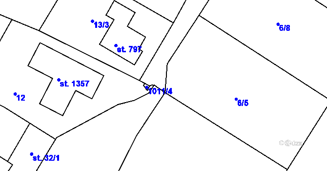 Parcela st. 6/7 v KÚ Nučice u Rudné, Katastrální mapa