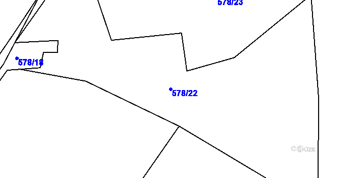 Parcela st. 578/22 v KÚ Nučice u Rudné, Katastrální mapa