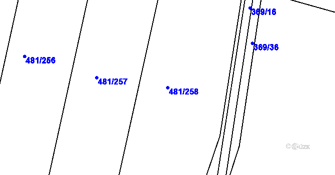 Parcela st. 481/258 v KÚ Nučice u Rudné, Katastrální mapa