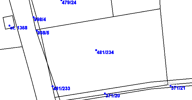Parcela st. 481/234 v KÚ Nučice u Rudné, Katastrální mapa