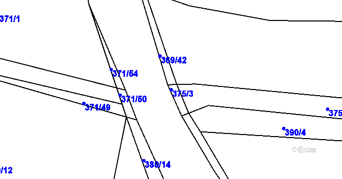 Parcela st. 375/3 v KÚ Nučice u Rudné, Katastrální mapa