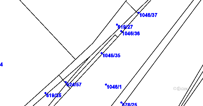 Parcela st. 1046/35 v KÚ Nučice u Rudné, Katastrální mapa