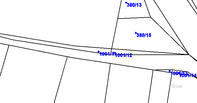 Parcela st. 1001/11 v KÚ Nučice u Rudné, Katastrální mapa