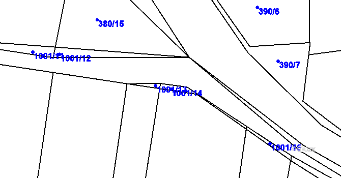 Parcela st. 1001/14 v KÚ Nučice u Rudné, Katastrální mapa