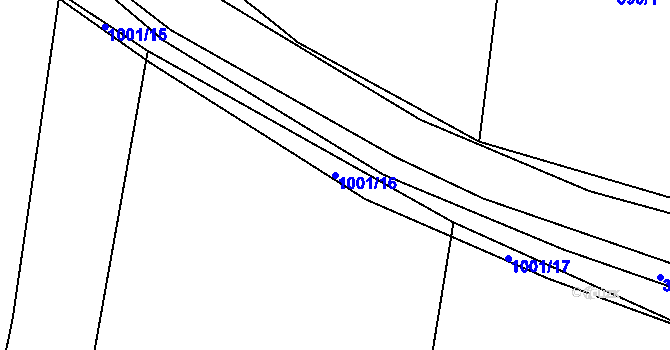 Parcela st. 1001/16 v KÚ Nučice u Rudné, Katastrální mapa