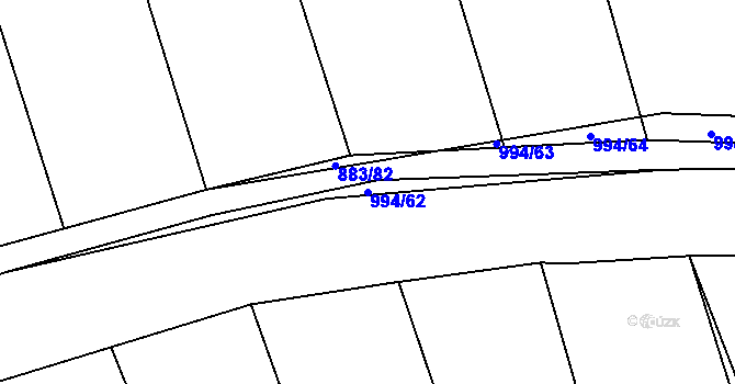 Parcela st. 994/62 v KÚ Nučice u Rudné, Katastrální mapa