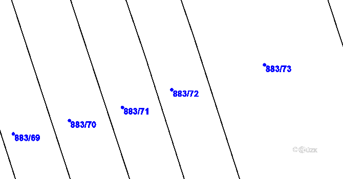 Parcela st. 883/72 v KÚ Nučice u Rudné, Katastrální mapa