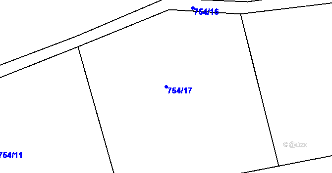 Parcela st. 754/17 v KÚ Nučice u Rudné, Katastrální mapa