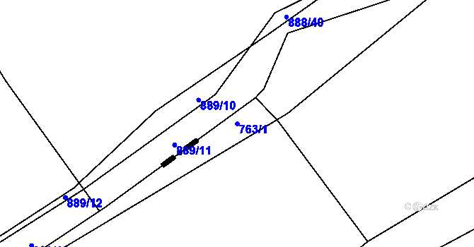 Parcela st. 763/1 v KÚ Nučice u Rudné, Katastrální mapa