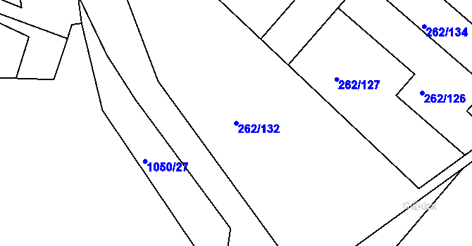 Parcela st. 262/132 v KÚ Nučice u Rudné, Katastrální mapa