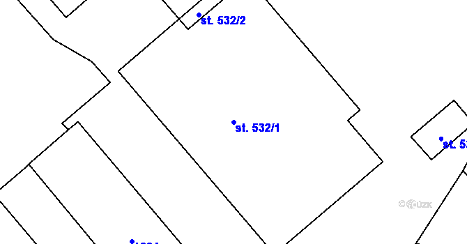Parcela st. 532/1 v KÚ Nučice u Rudné, Katastrální mapa