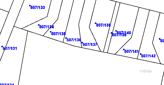 Parcela st. 507/137 v KÚ Nučice u Rudné, Katastrální mapa