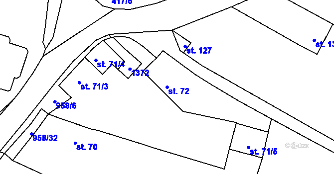 Parcela st. 72 v KÚ Konojedy, Katastrální mapa