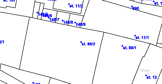 Parcela st. 89/2 v KÚ Konojedy, Katastrální mapa
