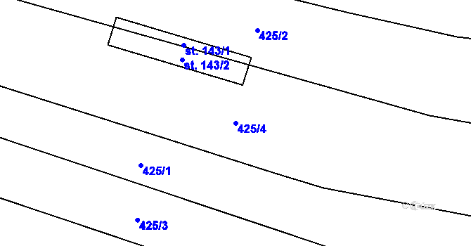 Parcela st. 425/4 v KÚ Konojedy, Katastrální mapa