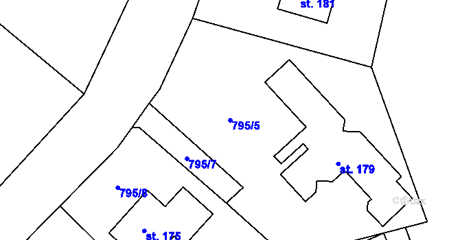 Parcela st. 795/5 v KÚ Konojedy, Katastrální mapa