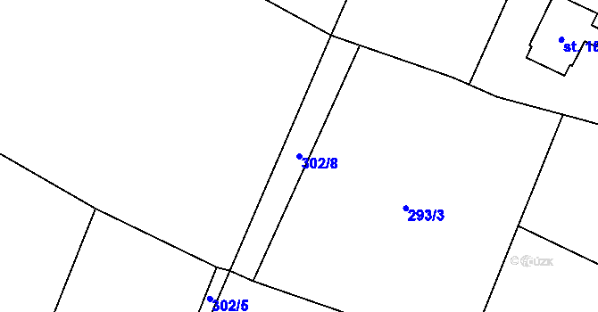 Parcela st. 302/8 v KÚ Konojedy, Katastrální mapa