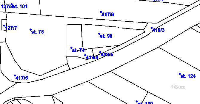Parcela st. 419/5 v KÚ Konojedy, Katastrální mapa