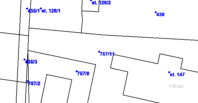 Parcela st. 757/11 v KÚ Konojedy, Katastrální mapa