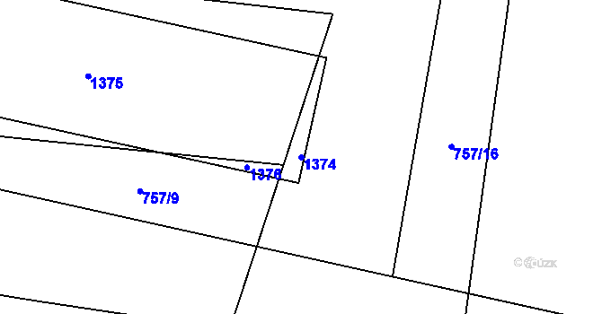 Parcela st. 1374 v KÚ Konojedy, Katastrální mapa