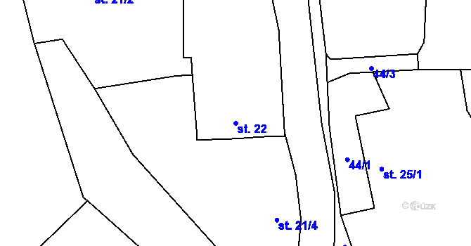 Parcela st. 22 v KÚ Nučice, Katastrální mapa