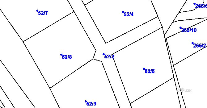 Parcela st. 52/2 v KÚ Nučice, Katastrální mapa