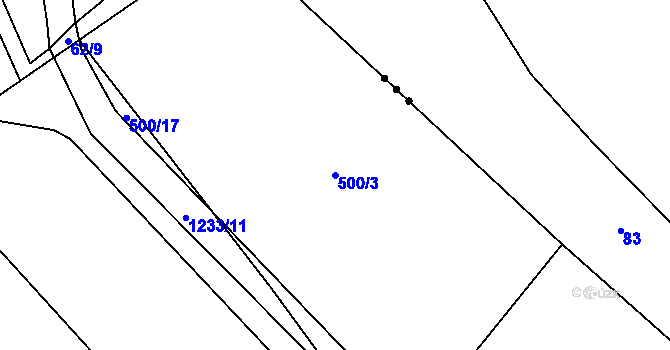 Parcela st. 500/3 v KÚ Nučice, Katastrální mapa