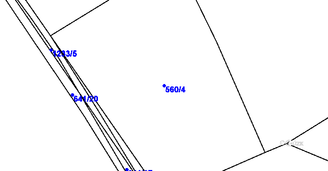 Parcela st. 560/4 v KÚ Nučice, Katastrální mapa